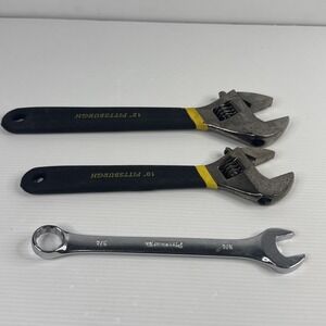 Pittsburgh Pro Adjustable Wrench 10"  & 12" inch Cushion Grip